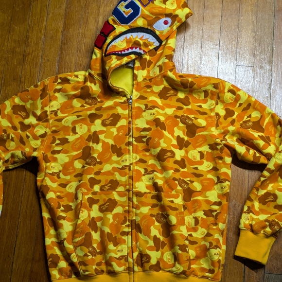 BAPE x PUBG Shark Full Zip Hoodie Orange - Picture 10 of 12